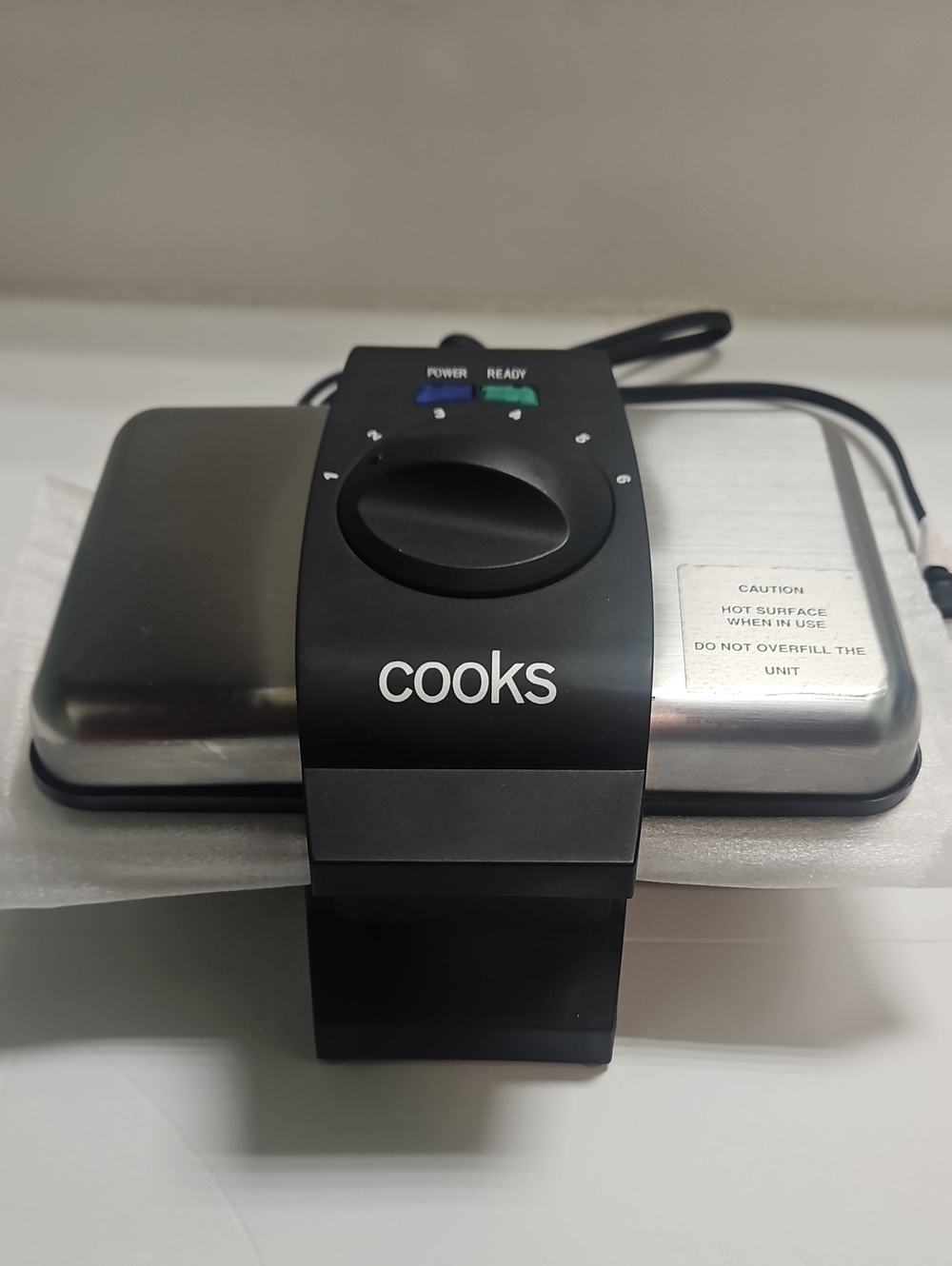 Cooks Stainless Steel Electric Waffle Maker - Black Accents